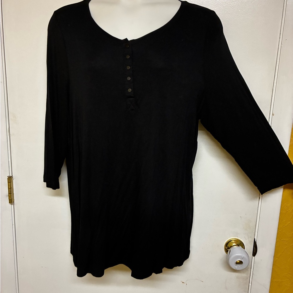 Laura Ashley Black Long Sleeve Top
